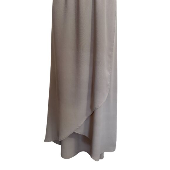 Roolee Taylor Jane Wrap Gray Wrap Minimalist Maxi Dress Size L - Picture 8 of 14